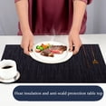 thumbnail image 2 of Stcomart Set of 4 Black Vinyl Placemats - 12 x 18 Inches Washable PVC Table Mats for Dining Room Kitchen, 2 of 8
