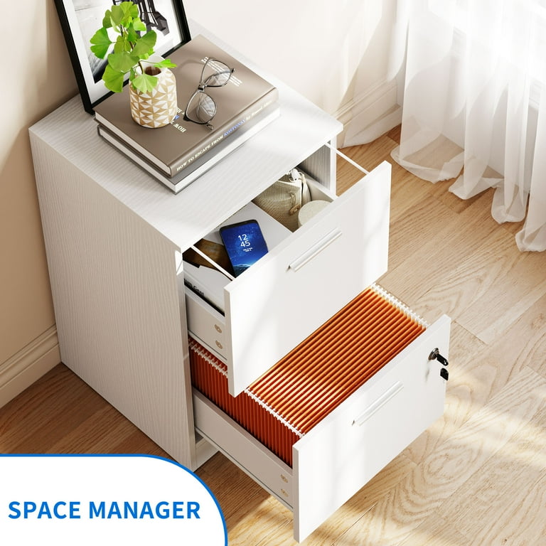 Two drawer wood file sale cabinet with lock