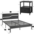 thumbnail image 3 of VECELO Modern Style 3-Piece Bedroom Set Queen Size Bed Frame and 2 Nightstand Master Bedroom Furniture in Black, 3 of 8