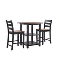thumbnail image 2 of Colm 3-Piece Counter Height Dining Set, Black and Wire Brushed Oak, 2 of 7