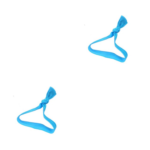 Minnieouse Banda para el cabello Sin costuras Alta elasticidad Elástico Estilo simple Anudado Cola de caballo Titular Scrunchie Accesorios Cielo azul 2Conjunto