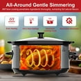 thumbnail image 5 of Bluebow 6QT Slow Cooker, Stoneware Crock with Removable Pot, 3 Heat Settings, Non-Stick & Auto Keep Warm, Stainless Steel, 5 of 8