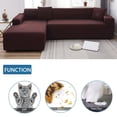 thumbnail image 3 of Dowbom 2 Pieces Sectional Couch Cover,Stretch L Shape Sofa Slipcover Universal Anti-Slip Waterproof Sofa Cover with 2 Pillowcase Furniture Protector for Kids Pets-2+3 Seater-N, 3 of 6