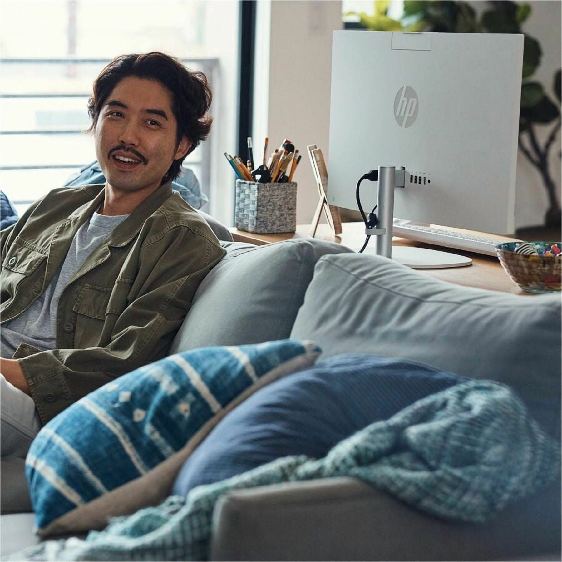 HP 24-cr0000a 24-cr0410 All-in-One Computer, AMD Athlon Silver 7120U, 8 GB, 256 GB SSD, 23.8" Full HD, Desktop, Shell White