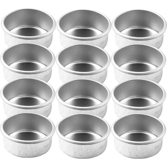 FELTECHELECTR 12pcs Round Empty Tins for Candles Galvanized Iron Silver Aroma Candleholder for Women
