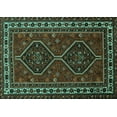 thumbnail image 1 of Ahgly Company Machine Washable Indoor Rectangle Persian Turquoise Blue Traditional Area Rugs, 2' x 5', 1 of 4