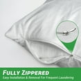 thumbnail image 5 of GOGREEN Bamboo Terry Waterproof Pillow Protector with zipper Standard Size, Super Soft Pillow Case Protector, Breathable Bed Pillow Cover, Cooling Zippered Pillow Protectors (2 Pack, White), 5 of 8