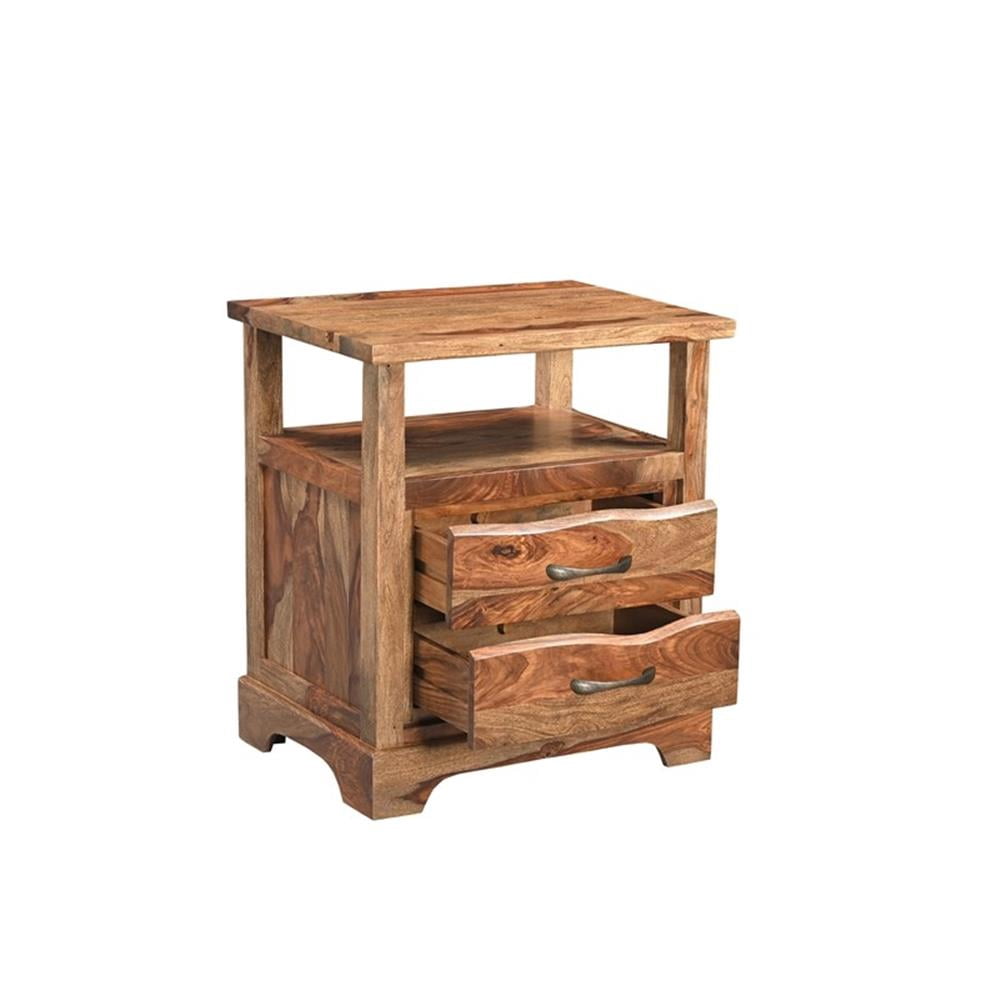 Pemberly Row 3-drawer Live Edge Solid Wood Nightstand in Brown
