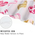 thumbnail image 3 of Valentine''s Day Shower Curtain, Weighted Bottom Romantic Love Theme Pink and Gold Doodle Style Little Heart Fabric Bathroom Curtain Home Decor Waterproof Washable with 12 Hooks,36"x72", 3 of 6