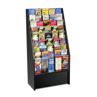 FixtureDisplays® White Countertop Book Shelf Display, Greeting Card Rack,  Step Rack for Literature, Magazines, Brochure, Tile Sample Paint Brochure