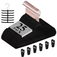 thumbnail image 1 of Perchas de terciopelo VECELO, antideslizantes, 25 unidades, color negro, 1 of 9
