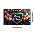 thumbnail image 3 of Heart Shaped Birthday Banner with Balloons for Birthday Celebration Indoor Festive Holiday Event, 3 of 8