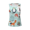 thumbnail image 4 of Xecao Christmas Winter Animals print women's scoop neck, loose-fit workout tank tops for the gym., 4 of 9
