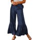 thumbnail image 1 of Pantalones acampanados con estampado de leopardo, pantalones vintage de moda transpirables y suaves para la piel para mujer, para fiesta, uso diario, azul oscuro XXL, 1 of 7