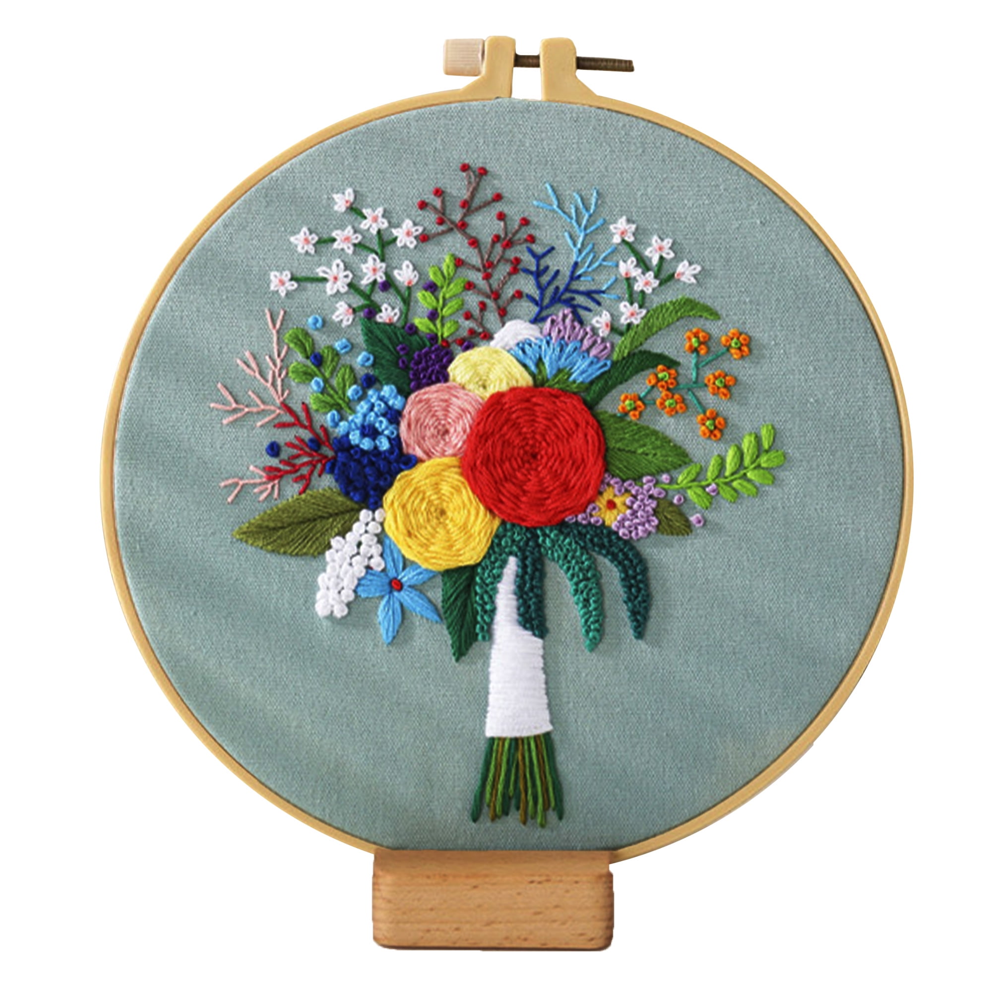 DIY Embroidery Flower Handwork Needlework for Beginner Cross Stitch Kit  Ribbon Painting Embroidery Art Crafts Home Decoration X6 