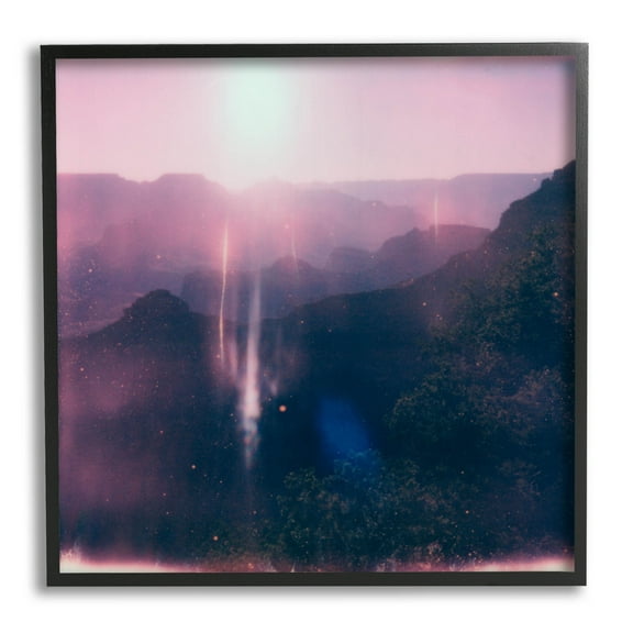 Stupell Industries Vintage Lens Flare Mountain Photograph Black Framed Art Print Wall Art, Design by Jacob Green