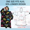 thumbnail image 4 of Oversized Wearable Blanket Hoodie,Colorful Controllers Games Icons Black Pattern Sherpa Blanket Hoodie with Super Pockets,Super Warm Fuzzy Pullover for Women & Men, 4 of 6