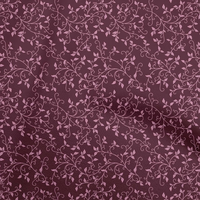 oneOone Cotton Poplin Dark Magenta Fabric Asian Floral Block Craft Projects Decor Fabric Printed By The Yard 42 Inch Wide