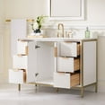 thumbnail image 2 of ANGELES HOME 48" Bathroom Vanity with Sink Top Combo Set, Solid Wood Bathroom Makeup Cabinet W/ 2 Soft-Close Doors and 6 Soft-Close Drawers, Freestanding Bathroom Cabinet with Undermount Sink, 2 of 11