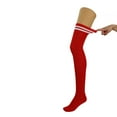 thumbnail image 4 of 3 Pairs Over The Knee Thigh High Socks Warm Stocking Women Boot Socks - Red, 4 of 10