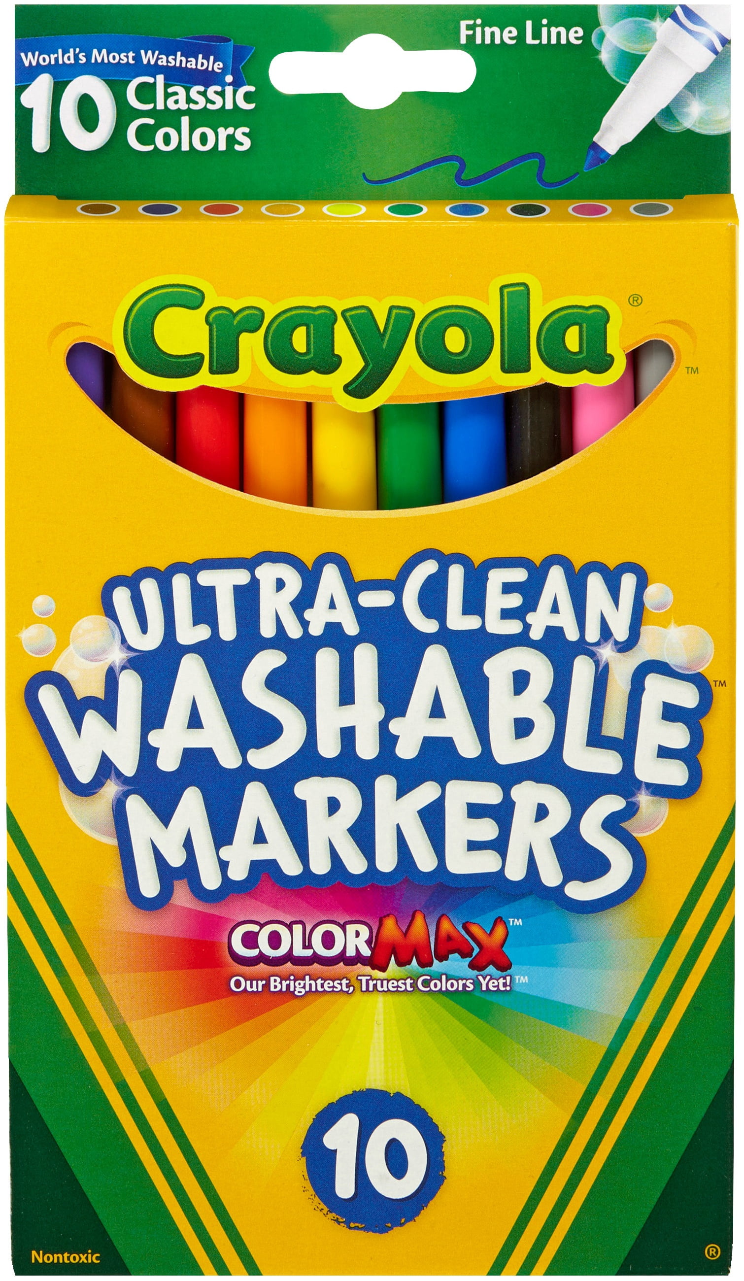 Crayola Ultra-Clean Fine Line Markers 10 Count-Multipack Of 3