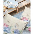 Blue Pink Spring Floral Outdoor Pillow Covers Waterproof,Retro Summer
