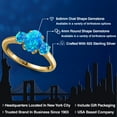 thumbnail image 2 of Gem Stone King 1.56 Ct Oval Cabochon Blue Simulated Opal 18K Yellow Gold Plated Silver Ring, 2 of 6