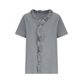 thumbnail image 6 of BUIGTTKLOP Women's Blouses Dressy Boho Casual Ruffle Short Sleeve Tops Business Outfits Ladies Summer 2026 Trendy Work Shirts, 6 of 6