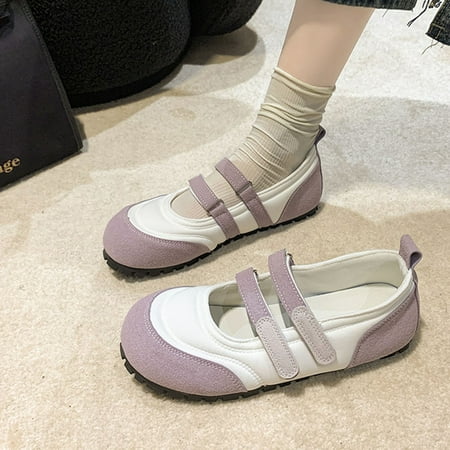 

AXXD Purple Sandals for Women Clearance Under $10 Single Shoes Large Sandals Spring Summer New Baotou Flat Bottom Versatile Sandals Shoes