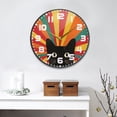 thumbnail image 2 of Yayeee Wall Clock for Living Room 9.5 inch Battery Operated Round with Holder, Black Cat, 2 of 7