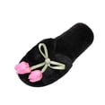 thumbnail image 2 of uublik Womans Fuzzy Slippers Memory Foam Open-Toe Slippers Soft Fleece Indoor Shoes Indoor/Outdoor Slippers, Black, 2 of 6
