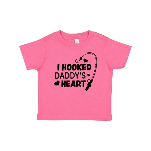 Inktastic I Hooked Daddy's Heart with Fishing Rod Boys or Girls Baby T-Shirt