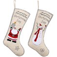 thumbnail image 1 of Medias navideñas LzGUNGY bordado de arpillera con personajes navideños bolsa de regalo, 1 of 5