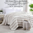 thumbnail image 5 of Southshore Fine Living, Inc. 100% Cotton King Blanket for Bed, All Season Comfort, Taupe and White, 5 of 9