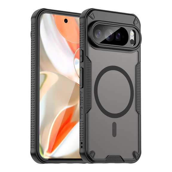Phone Case for Google Pixel 10 Pro XL, Magnetic, Lens and Screen Protection Cover, Black