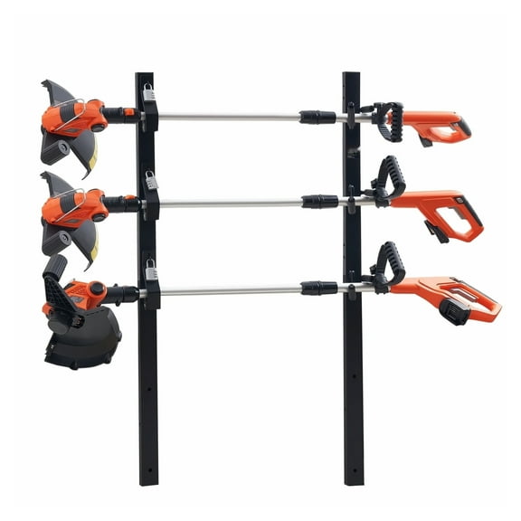 Trimmer Rack, 3 Place Weeder Trimmer Rack, Locking Trim Holder Landscape Trailer Rack Carrier Mount on Open Pickup/Trailer Enclosed Trailers, Pair