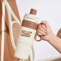 Kbndieu Tumbler with Handle, Stainless Steel Insulated Water Bottle, Portable Car Travel Coffee Mug, Vacuum Leak Proof Ice Coffee Thermal Cup, Coffee