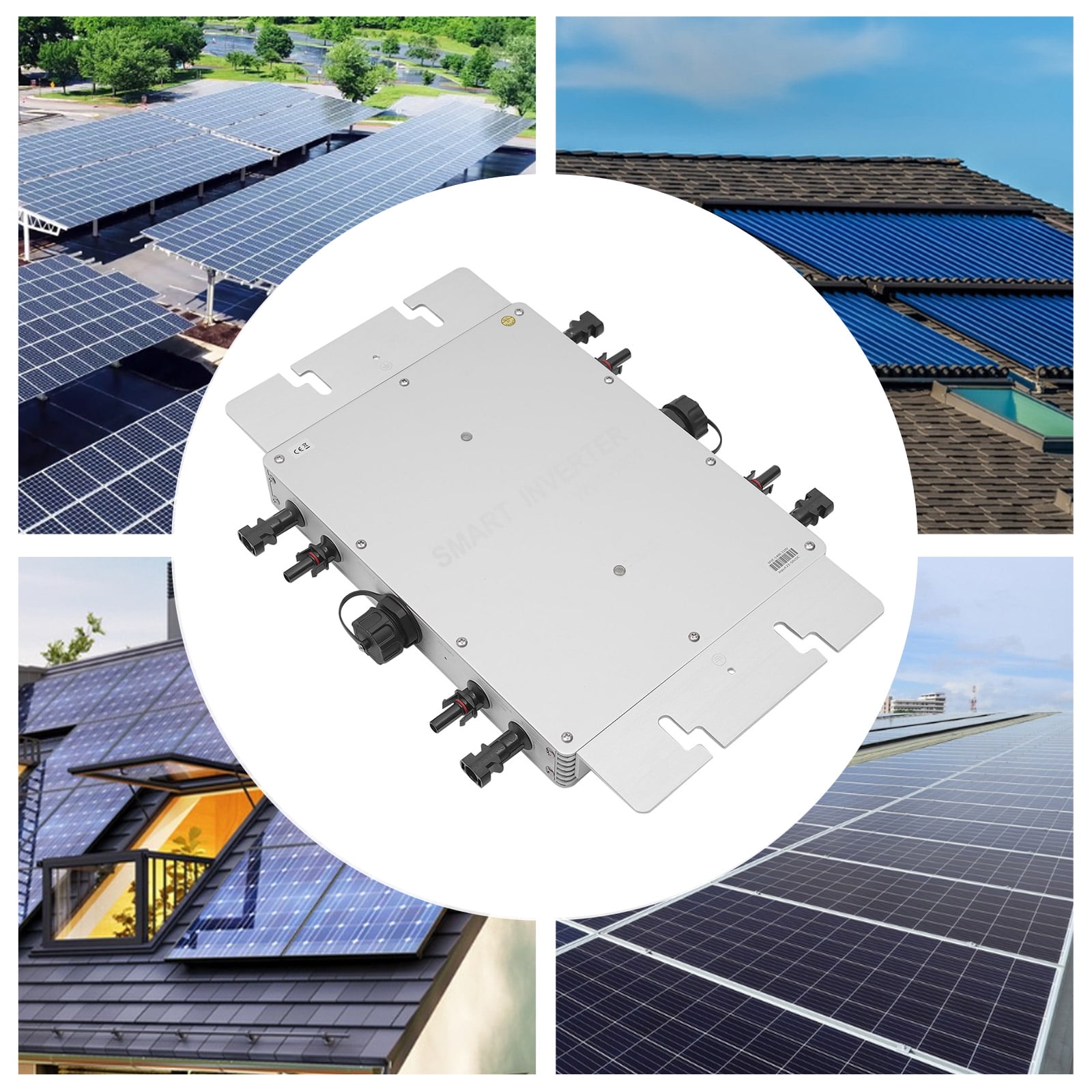 1400W Solar Grid Tie Micro Inverter, Waterproof IP65 Pure Sine Wave Inverter with AC Data Monitoring Display LCD Screen, Micro Inverters for 30V/36V Solar Panels