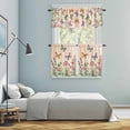 thumbnail image 5 of Pink Flowers Kitchen Curtains Sets for Windows 36 Inch Length, Spring Floral Butterfly Elegant Pastoral Botanical Rod Pocket Window Treatments Tier Curtains and Valances Set for Bedroom/Bathroom, 5 of 8