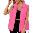 thumbnail image 1 of Chaleco Acolchado para Mujer, Abrigos de Abrigo, Chaquetas y Abrigos con Bolsillos. Rosa Roja XL, 1 of 8