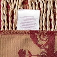 thumbnail image 6 of Violet Linen Prestige Medallion Damask Pattern, Polyester Jacquard, with Fringes, Burgundy, 60 Inch by 140 Inch, Seats 12 to 14 people, Rectangle Tablecloths, 6 of 8