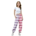 thumbnail image 4 of Delliss Girls' Stripe Print Drawstring Comfy Lantern Pants With Pockets 3-14 Years Purple 11 Years, 4 of 7