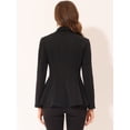 thumbnail image 4 of Chaqueta gótica informal con dobladillo con volante alto y bajo con frente abierto y cuello doblado para mujer Negro S, 4 of 5