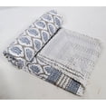 thumbnail image 2 of Indian Hand Block Print Kantha Quilt Kantha Throw Cotton Bedspread Indian Blanket Queen Size Quilt Kantha Bed over, 2 of 3