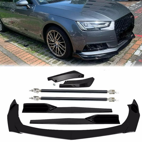 For Audi A3 A4 A5 A6 Front Rear Bumper Lip Spoiler Splitter Body Kit Side Skirt