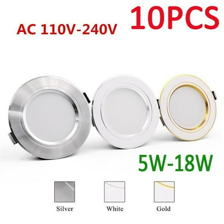

Dicasser 10PCS Tricolor Ultra Bright Round LED Downlight Ceiling Lamp