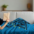 thumbnail image 3 of Sleep Soft Flannel Fleece Throw Blanket, Night Lettering with Stars on Blue Toned Background Hand Drawn Design, Cozy Plush for Indoor and Outdoor Use, 60" x 80", Blue Black and Yellow, by Ambesonne, 3 of 5