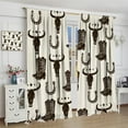 thumbnail image 4 of Western Bull Skull Curtains Vintage Rustic Western Cowboy Boots Hat Horseshoe Cow Skull for Boys Teens Bedroom Rod Pocket Decoration Window Drapes 2 Panels W27.5xL84in, 4 of 6