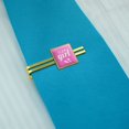 thumbnail image 2 of Team Girl Baby Pink Footprints Square Tie Bar Clip Clasp Tack- Silver or Gold, 2 of 4