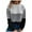 Dark Gray, variant on Cute Sweater Women Stripe Patchwork Long Sleeve Crew Neck Loose Fit Warm Pullover Tops